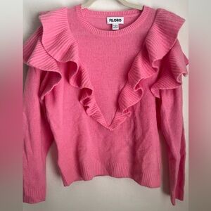 FILIRO Cashmere Women's V-Neck Sweater with Ruffles 💕💕